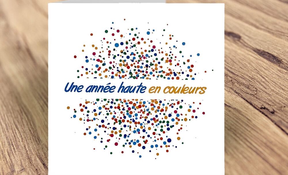 Carte année haute en couleurs CAMELEON