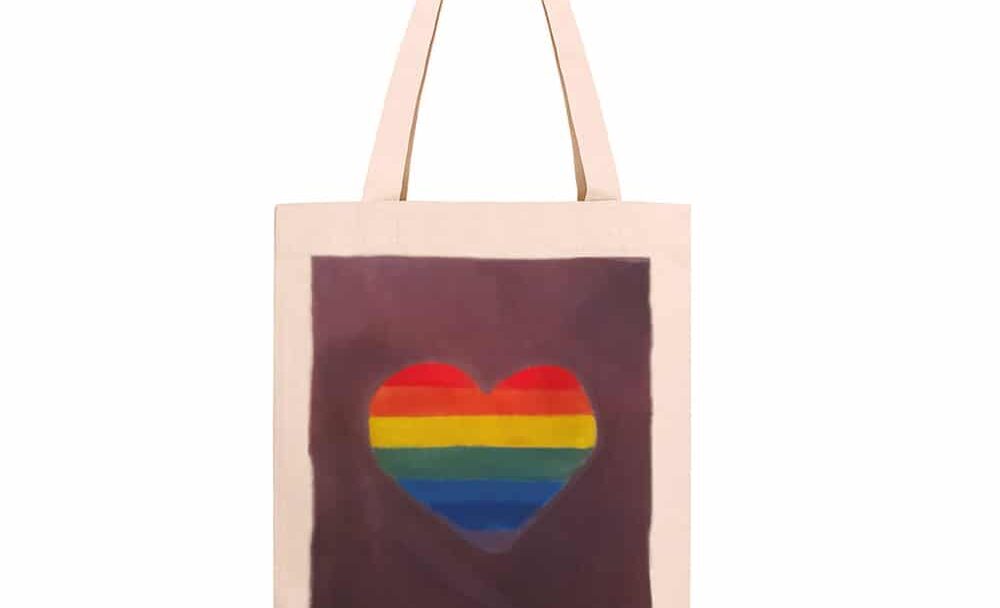 TOTE BAG – Coeur arc en ciel